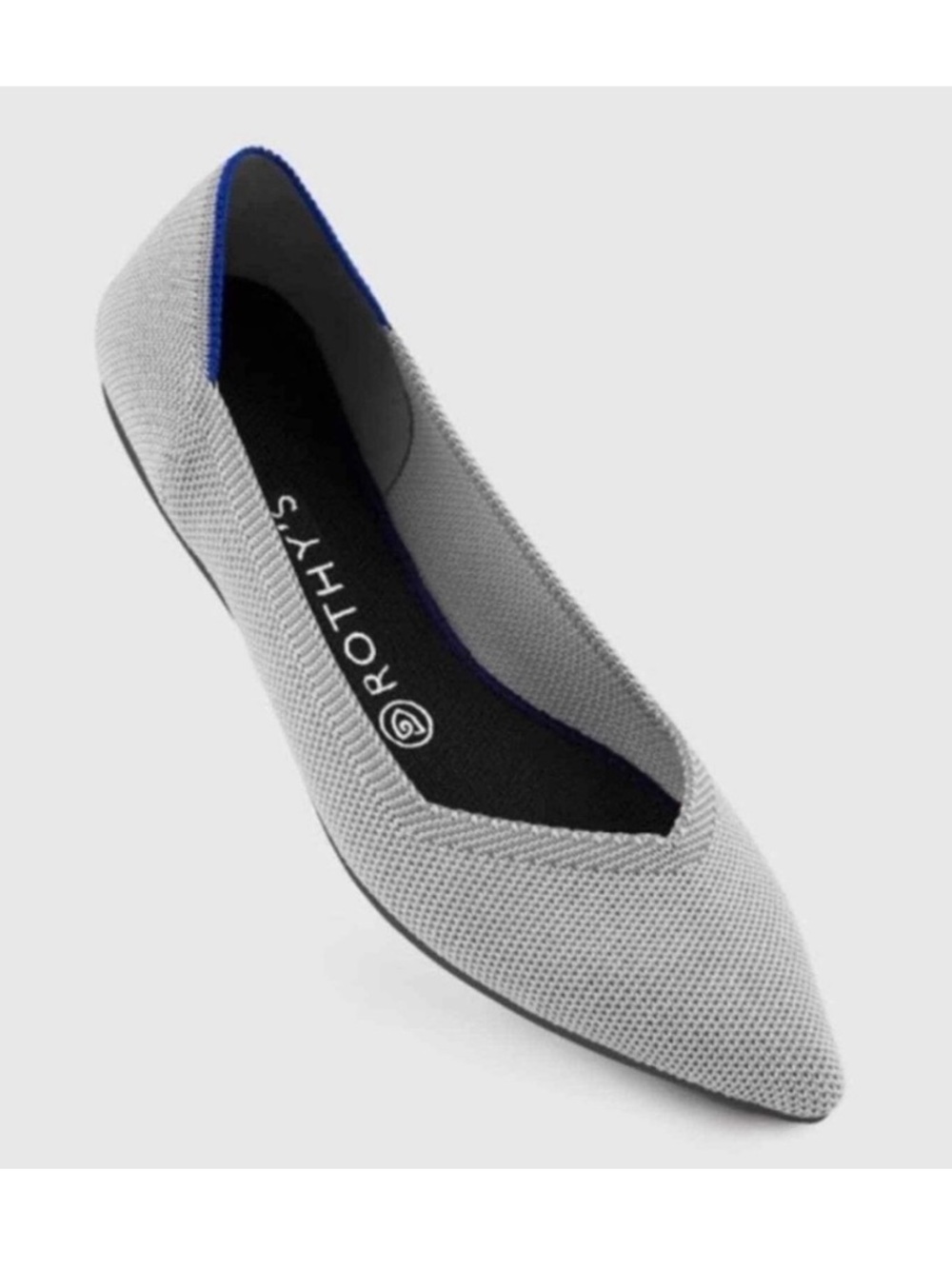 Rothy’s The Point Birdseye Light Grey Flax Comfort Flats Shoes- Size 7